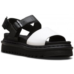 Dr. Martens Black+White Hydro Leather Sandals